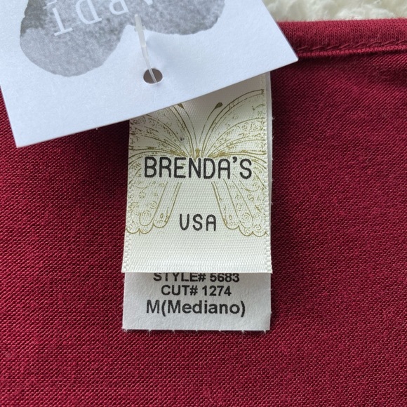 Burgundy Blouse with Cross-Cross Neck NWT Size Medium - Picture 4 of 6